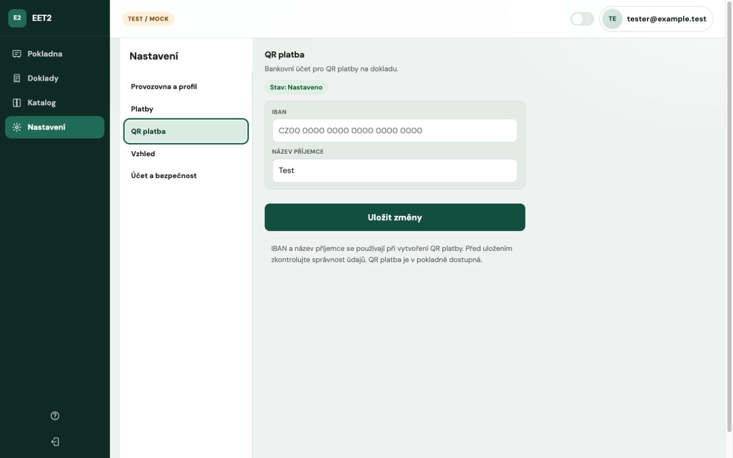 Nastavení QR kódu pro vícefaktorové ověření v aplikaci